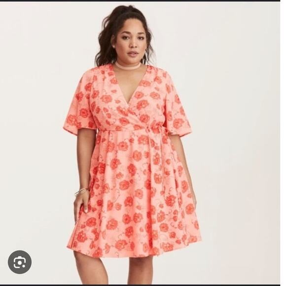 Torrid Georgette Wrap Dress 28 4XL - Picture 1 of 4